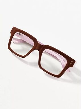 New Anthropologie Red Check Peepers Blue Light‎ Filtering Readers +3.00